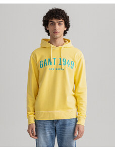 Gant Erkek Sarı Regular Fit Kapüşonlu Logolu Sweatshirt