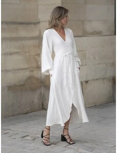 Luciee Wrap Wrap Dress In White - Sandymona