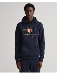 Gant Erkek Lacivert Regular Fit Kapüşonlu Logolu Sweatshirt