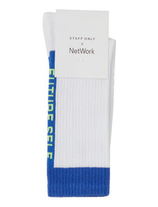 Staff Only x NetWork Ekru Yazı Jakarlı Erkek Çorap