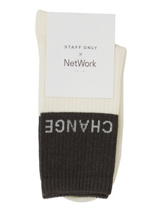 Staff Only x NetWork Antrasit Ekru Yazı Jakarlı Kadın Çorap