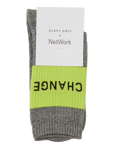 Staff Only x NetWork Antrasit Yazı Jakarlı Kadın Çorap