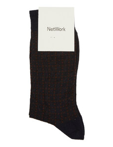 NetWork Lacivert Kahverengi Erkek Bambu Çorap