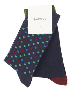 NetWork Erkek Yeşil Lacivert 2'Li Çorap Set