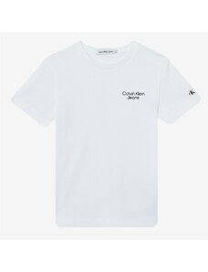 Calvin Klein Jeans Stack Logo Çocuk Beyaz T-Shirt.34-IB0IB01319.YAF