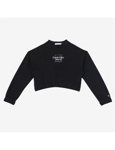 Calvin Klein Metallic Box Logo Çocuk Siyah Sweatshirt.34-IG0IG01514.BEH