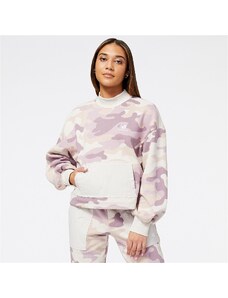 New Balance Athletics Fashion Print Fleece Kadın Pembe Sweatshirt