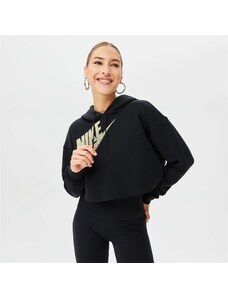Nike Sportswear Fleece Kısa Kadın Kapüşonlu Siyah Hoodie.DZ4604.010