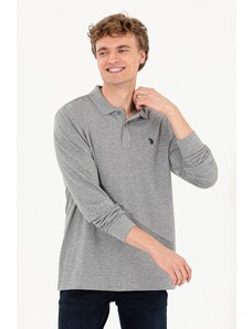 U.S. Polo Assn. Erkek Gri Melanj Basic Sweatshirt