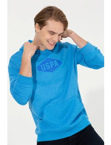 U.S. Polo Assn. Erkek Kobalt Melanj Kapüşonlu Comfort Sweatshirt