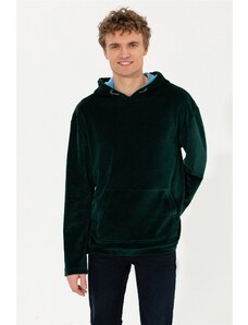U.S. Polo Assn. Erkek Yeşil Kapüşonlu Comfort Sweatshirt