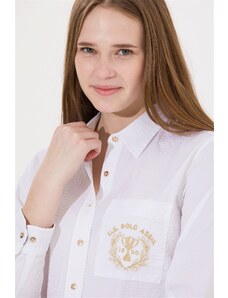 U.S. Polo Assn. Kadın Beyaz Uzun Kollu Gömlek