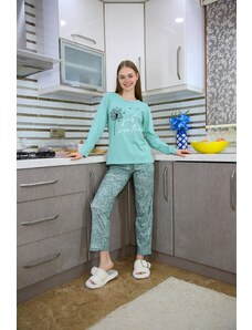 Akbeniz Kadın Penye Uzun Kol Pijama Takım 4119