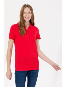 U.S. Polo Assn. Kadın Kırmızı Basic Polo Yaka Tişört