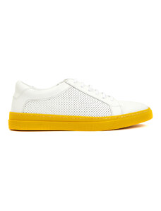 Divarese Beyaz Sarı Erkek Deri Ayakkabı