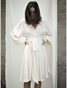Luciee Wrap Wrap Dress In White - Sandy