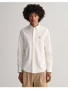 GANT Erkek Beyaz Slim Fit Düğmeli Yaka Oxford Gömlek
