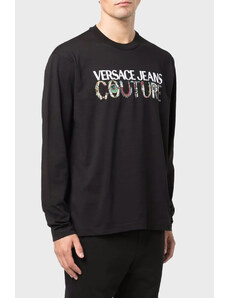 Versace Jeans Couture Logolu Regular Fit Bisiklet Yaka Pamuklu Uzun Kollu Erkek T Shirt 71gahf06 Cj00f 899 Siyah