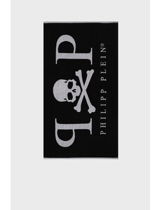 Philipp Plein Logolu % 100 Yumuşak Pamuklu Unisex Plaj Havlusu Tmpp0299 Siyah