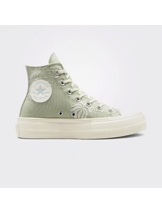 Converse Chuck Taylor All Star Lift Platform Floral Kadın Yeşil Sneaker.A03927C.376