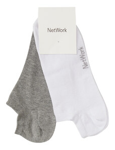 NetWork Beyaz Gri 2'Li Çorap Set