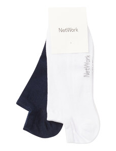 NetWork Beyaz Lacivert 2'Li Çorap Set