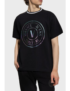 Versace Jeans Couture Versace % 100 Pamuk Relaxed Fit Sıfır Yaka Erkek T Shirt 73gahg01 Cj00g 899 Siyah