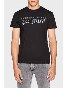 Versace Jeans Couture Versace % 100 Pamuk Regular Fit Bisiklet Yaka Erkek T Shirt 73gahf05 Cj00f 899 Siyah
