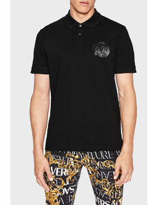 Versace Jeans Couture Versace Pamuklu Relaxed Fit Düğmeli Erkek Polo T Shirt 73gagp03 Cj07p 899 Siyah