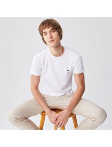 Lacoste Erkek Slim Fit Bisiklet Yaka Beyaz T-Shirt.100-TH0998.001
