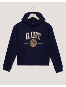 Gant Kadın Lacivert Kapüşonlu Logolu Sweatshirt