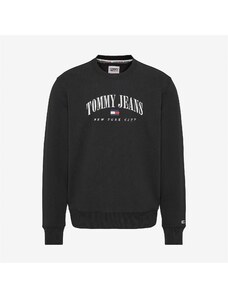 Tommy Jeans Regular Small Varsity Crew Erkek Siyah Sweatshirt.34-DM0DM15852.BDS