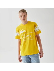 Lacoste Active Erkek Relaxed Fit Bisiklet Yaka Baskılı Sarı T-Shirt.100-TH0317.17Z