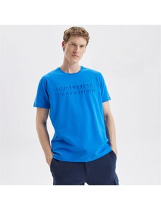 Nautica Erkek Mavi Standart Fit Baskili Kisa Kollu T-Shirt