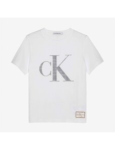 Calvin Klein Mesh Çocuk Beyaz T-Shirt.34-IB0IB01753.YAF
