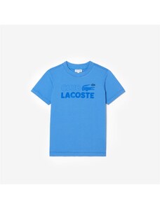 Lacoste Çocuk Bisiklet Yaka Baskılı Mavi T-Shirt.100-TJ5484.L99