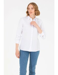 U.S. Polo Assn. Kadın Beyaz Uzun Kollu Basic Gömlek