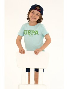U.S. Polo Assn. Çocuk Su Yeşili Bisiklet Yaka Tişört