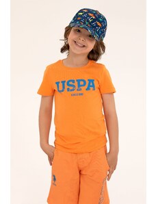 U.S. Polo Assn. Çocuk Turuncu Bisiklet Yaka Tişört