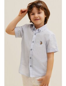 U.S. Polo Assn. Erkek Çocuk Açık Mavi Kısa Kollu Gömlek