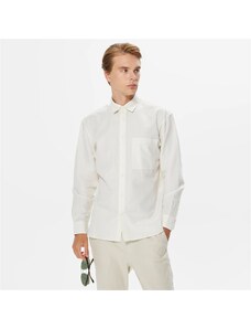 Calvin Klein Cotton Linen Relaxed Erkek Beyaz Gömlek