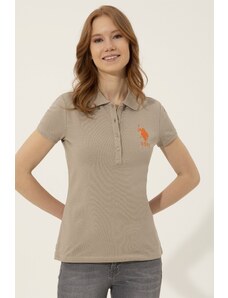 U.S. Polo Assn. Kadın Haki Basic Polo Yaka Tişört