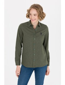 U.S. Polo Assn. Kadın Yeşil Uzun Kollu Gömlek