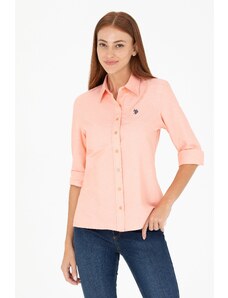 U.S. Polo Assn. Kadın Somon Uzun Kollu Basic Gömlek