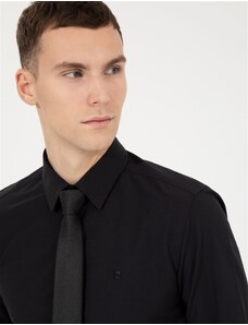 Pierre Cardin Siyah Slim Fit Uzun Kollu Klasik Gömlek