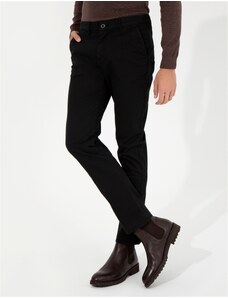Pierre Cardin Siyah Regular Fit Kanvas Pantolon