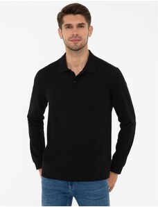 Pierre Cardin Siyah Slim Fit Basic Sweatshirt