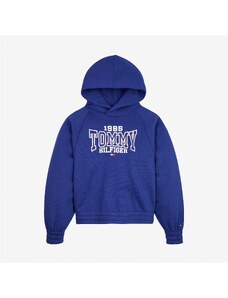 Tommy Hilfiger 985 Varsity Hoodie Kız Çocuk Mavi Sweatshirt