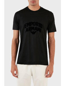 Emporio Armani Kabartmalı Logo Baskılı Bisiklet Yaka Regular Fit Erkek T Shirt 3r1tbg 1juvz 0081 Siyah