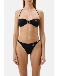 Philipp Plein Boyundan Bağlamalı Logolu Taş Süslemeli Bayan Bikini Cdppf0399 Siyah